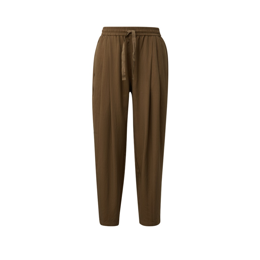 s.Oliver Hose Barrel Leg Waist Viskose-Polyamid-Polyester Braun