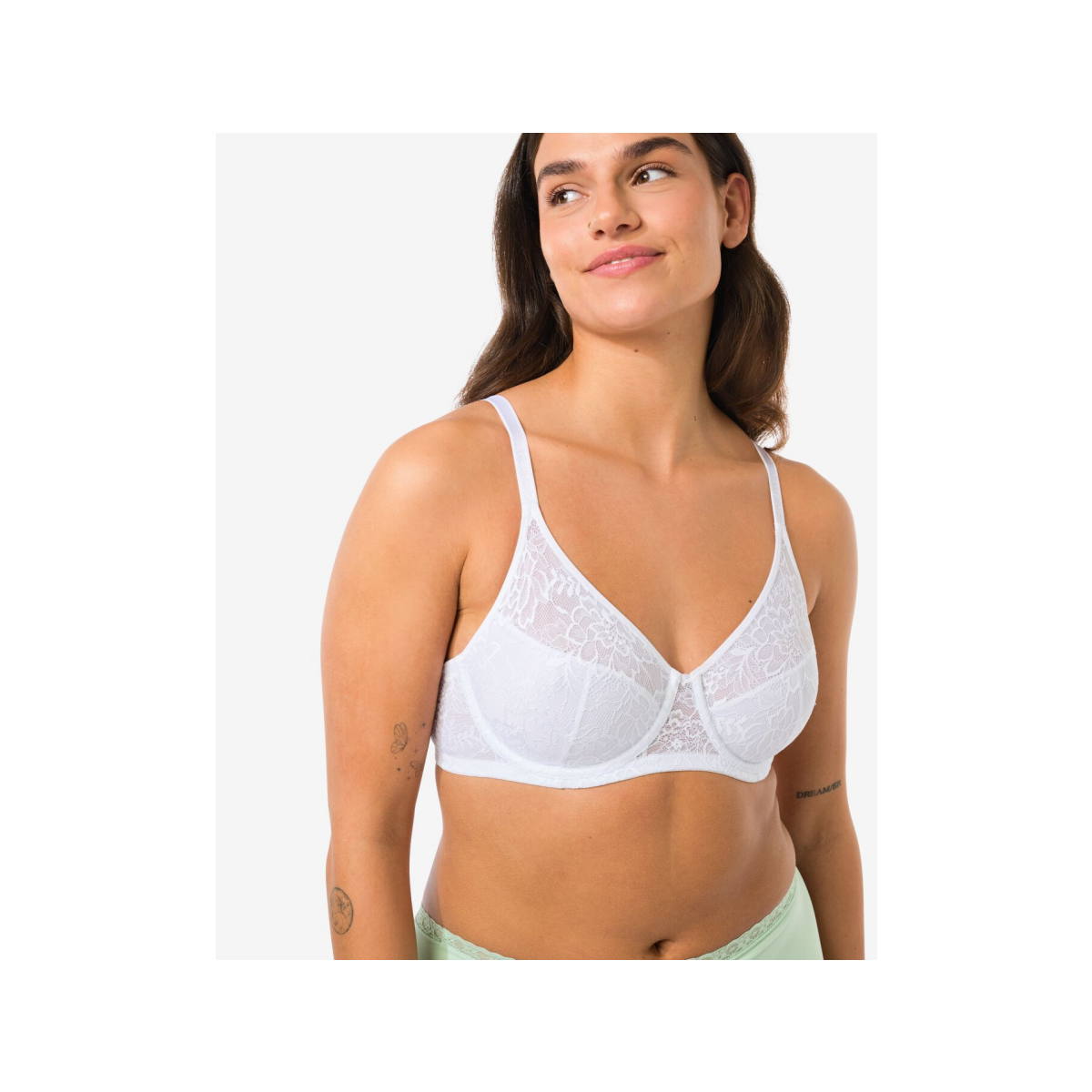 HEMA Niet voorgevormde kanten bh met beugel wit (wit)