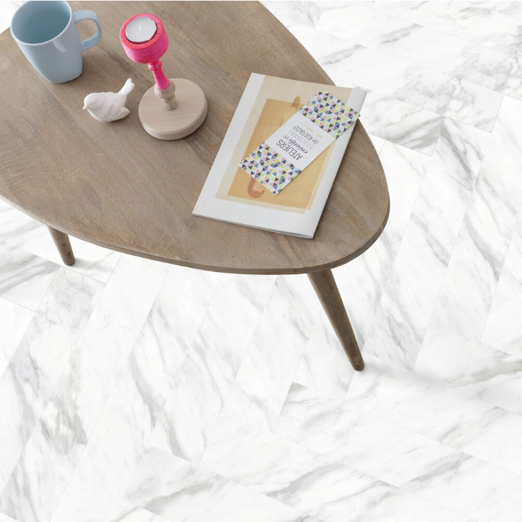 Lame de sol PVC effet marbré prête à poser soleiado (chevron) Gerflor - 61 cm x 11.4 cm x 0.35 cm