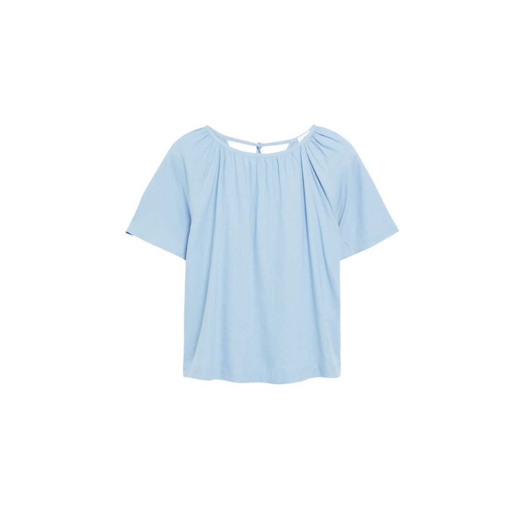 s.Oliver Bluse Relaxed Fit Raglan Leinen-Viskose Blau