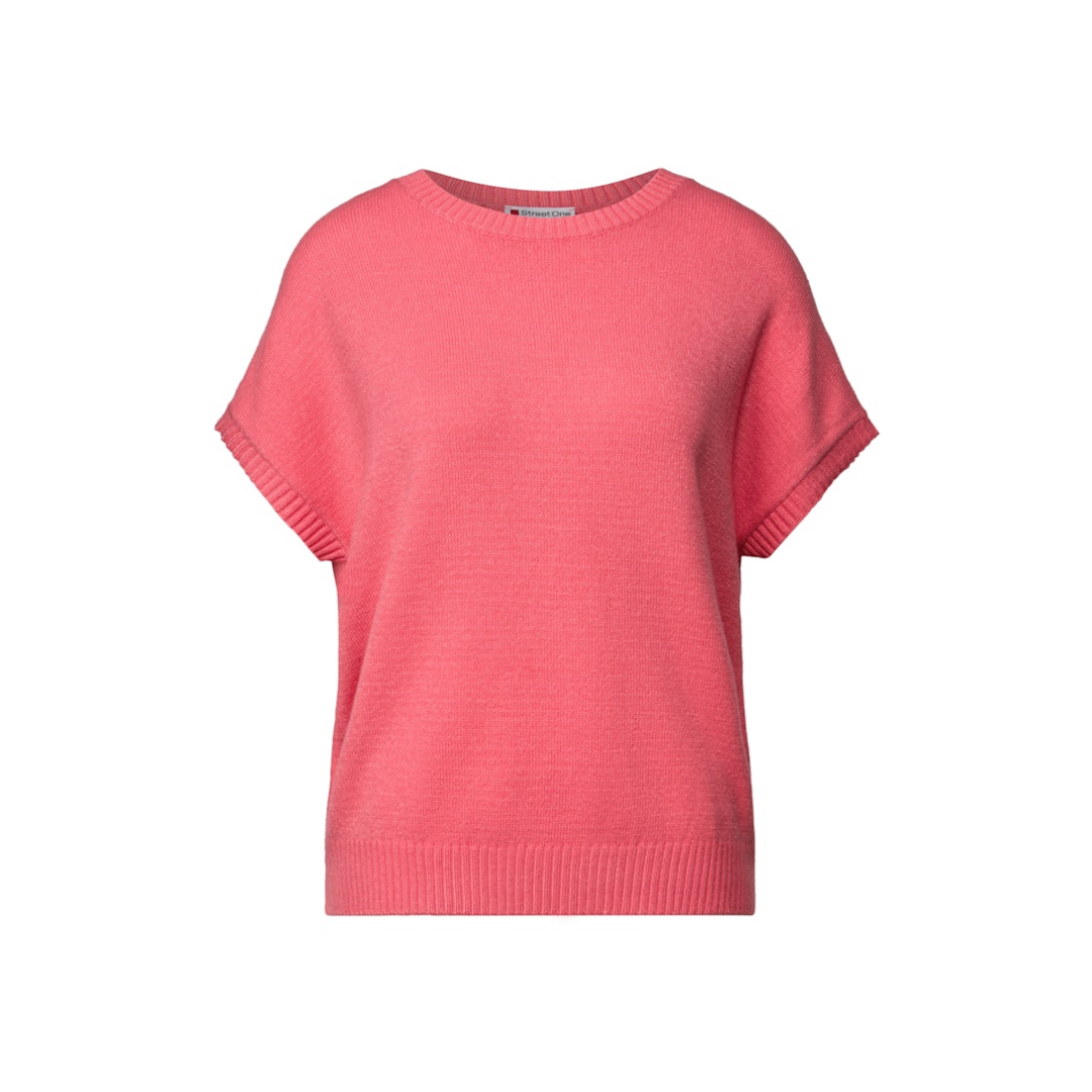 Street One Pullover Rundhals Feinstrick Rosa