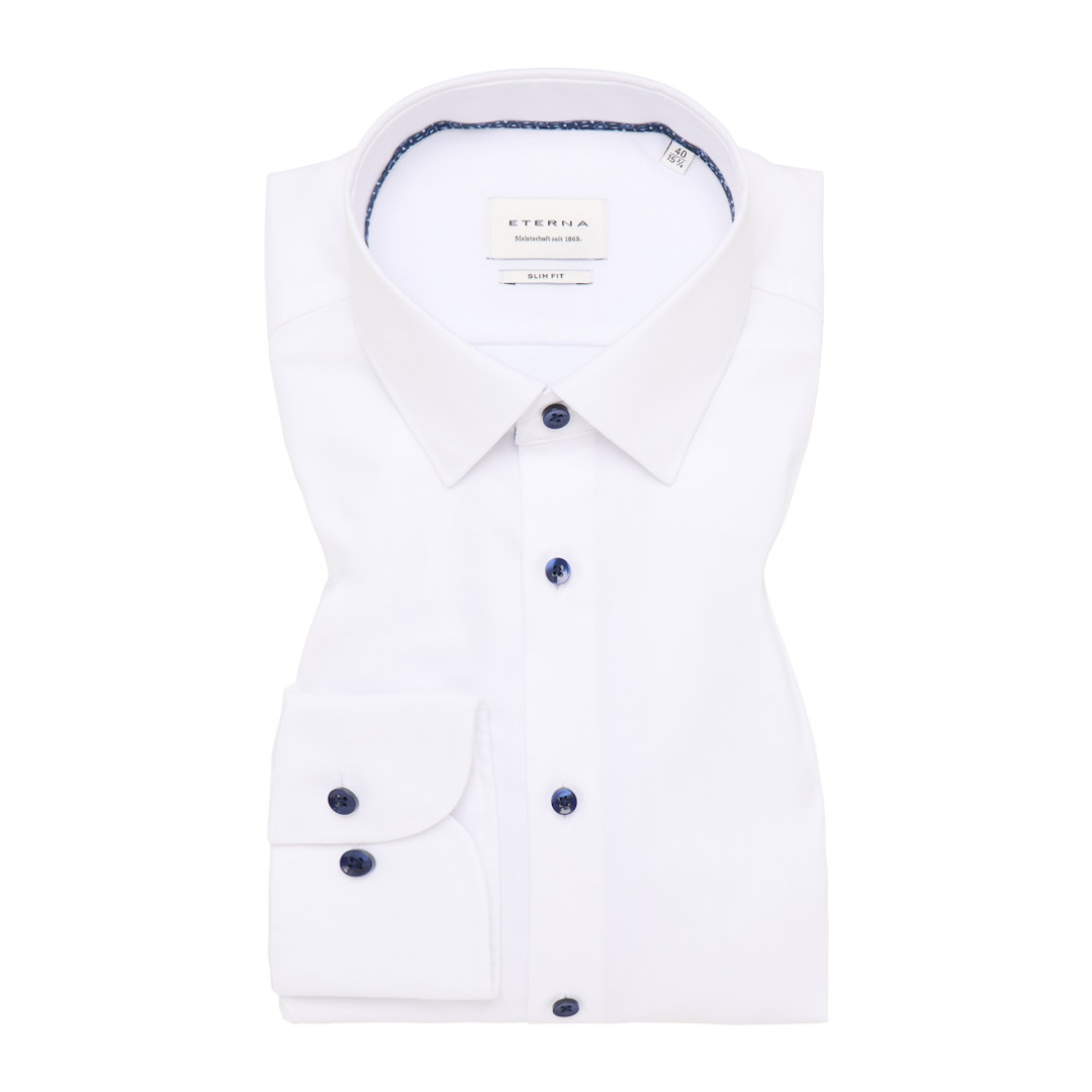 ETERNA - Herren Langarmhemd - Weiß - Größe: 44 - bei Tara-M