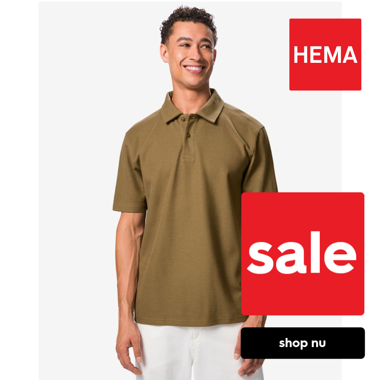 HEMA Herenpolo Peter wafel middenbruin (middenbruin)