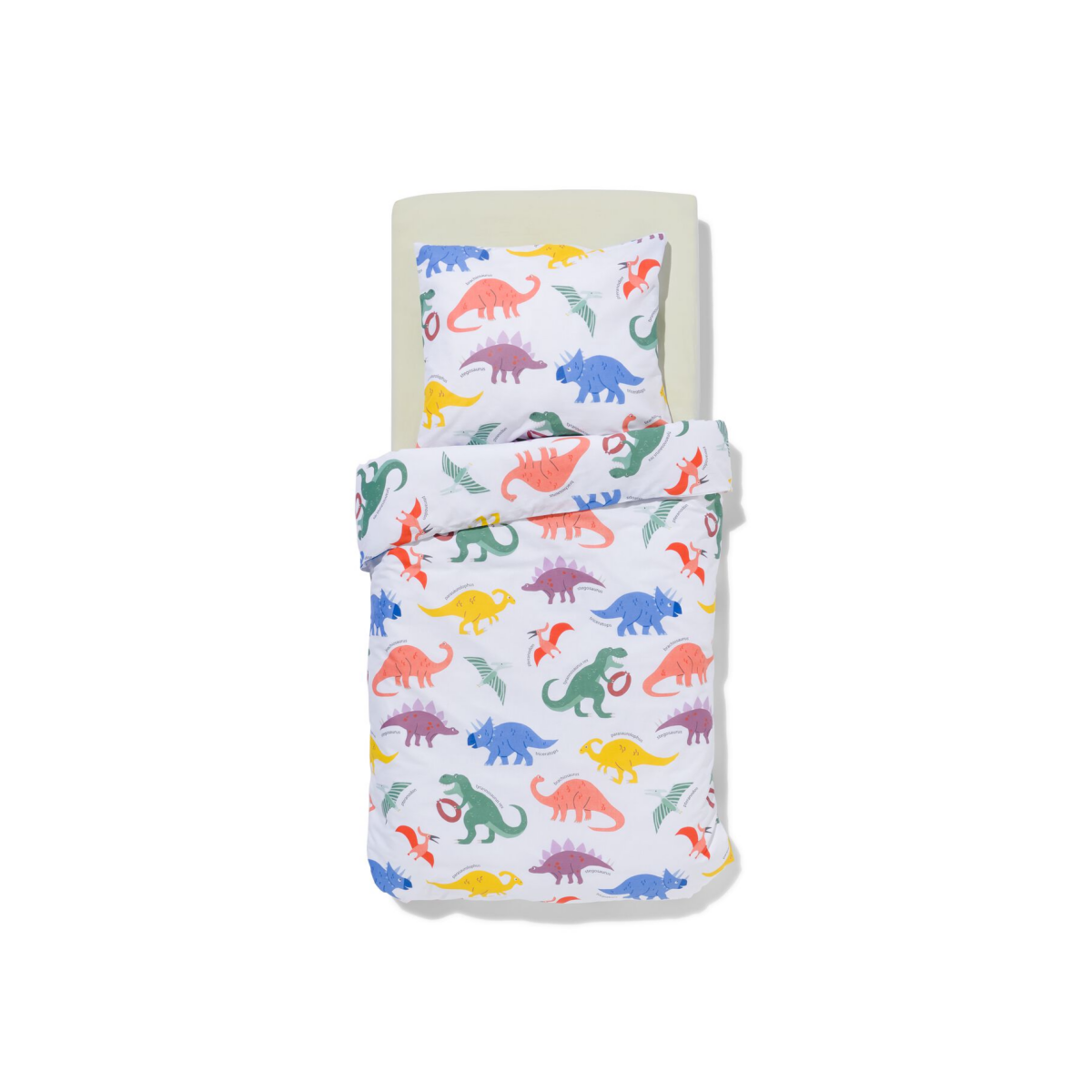 HEMA HEMA Peuterdekbedovertrek 120x150cm Zacht Katoen Dino (multi)