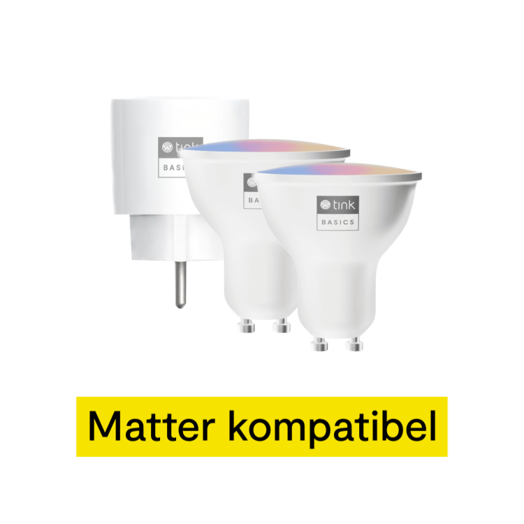 tink Basics Matter Set - mit 2 White & Color Bulbs GU10 + Smart Plug