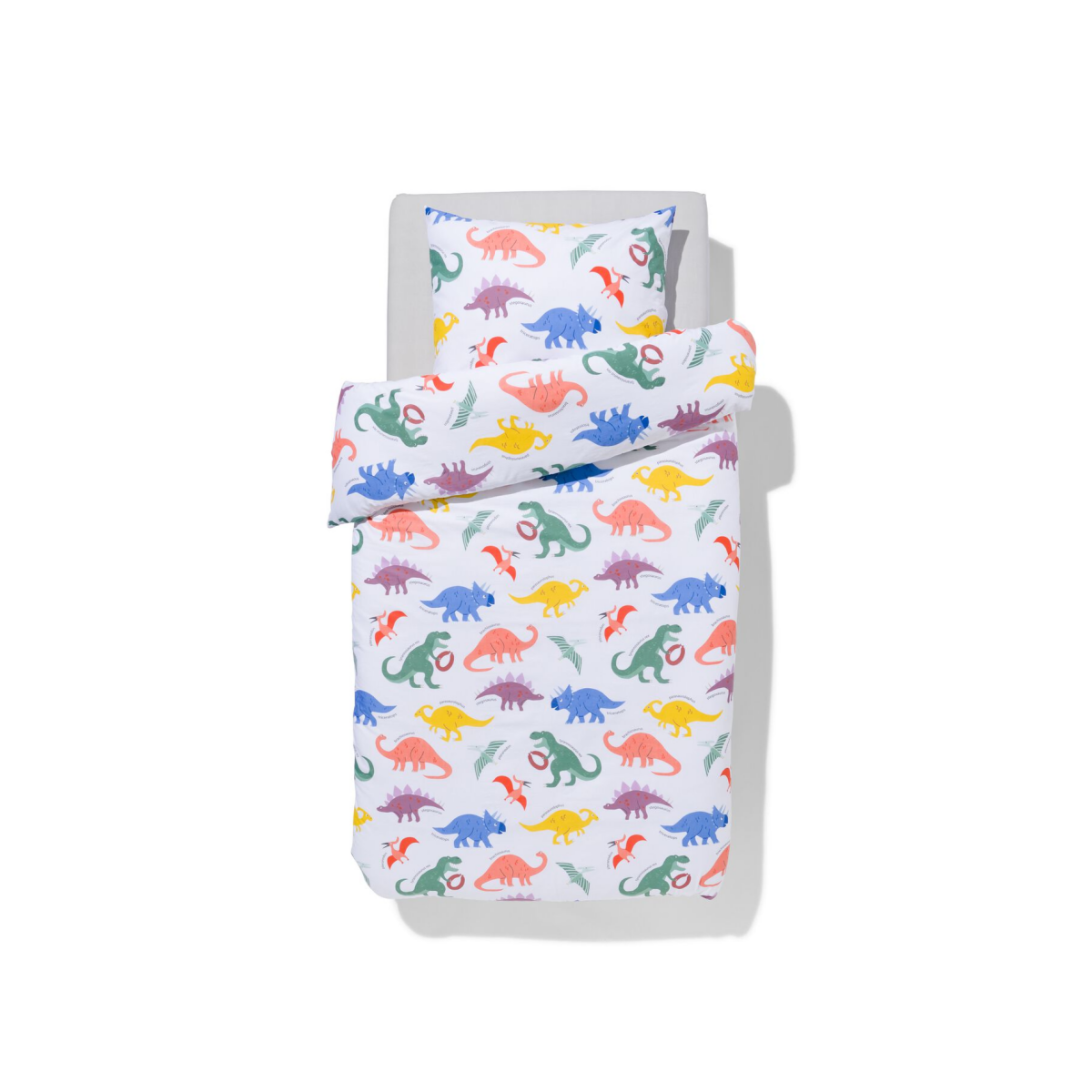 HEMA HEMA Kinderdekbedovertrek 140x200cm Zacht Katoen Dino (multi)