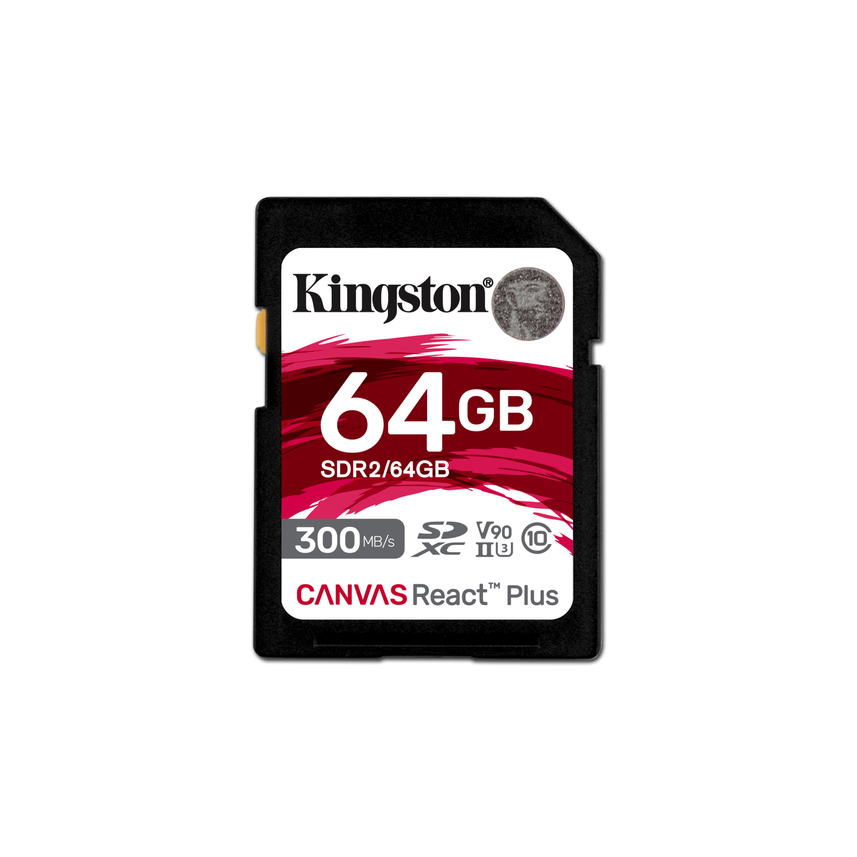 Kingston 64GB Canvas React Plus SDXC UHS-II 300R/260W U3 V90 for /4K/8K, sdr2/64gb, 64 GB, SD, Klasse 10