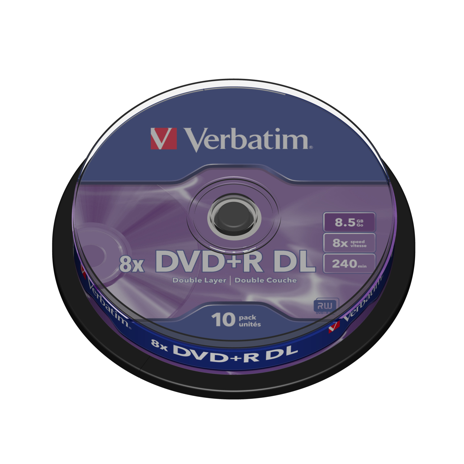 Verbatim VB-DPD55S1, 43666, DVD+R DL, 120 mm, Spindel, 8,5 GB