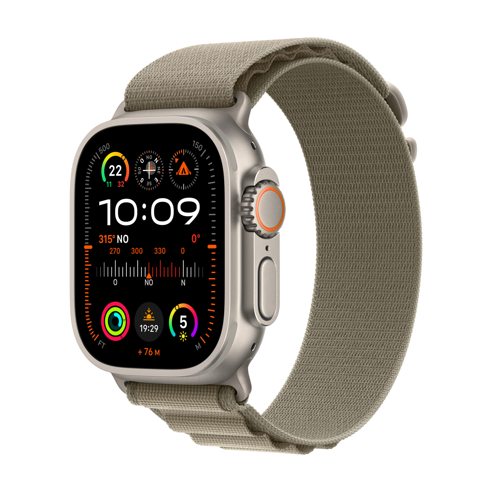 Apple Watch Ultra 2 mit Alpine Loop Large Olive, mrf03fd/a