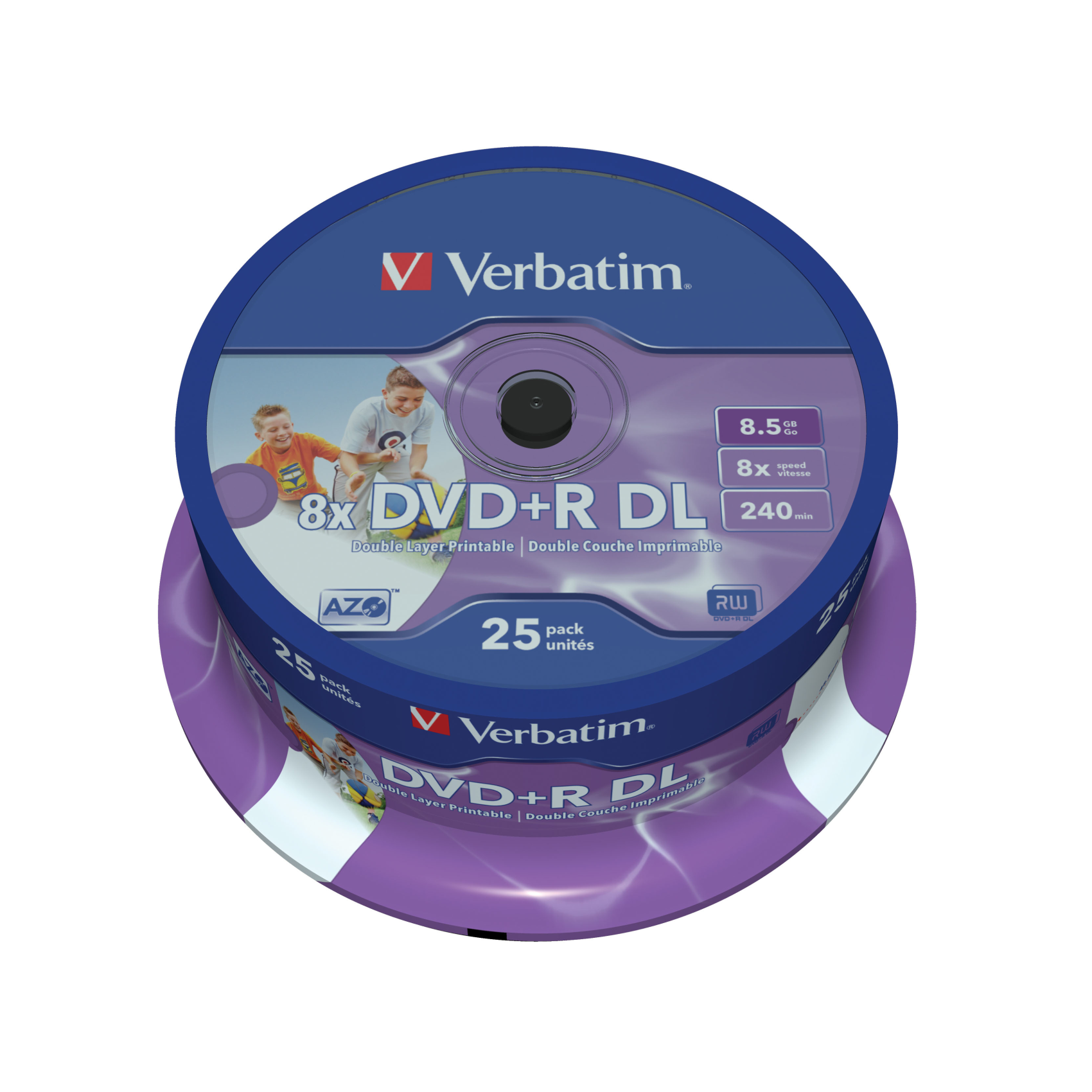 Verbatim, 43667, DVD+R DL, 120 mm, Druckbar, Spindel, 25 Stücke, 8,5 GB