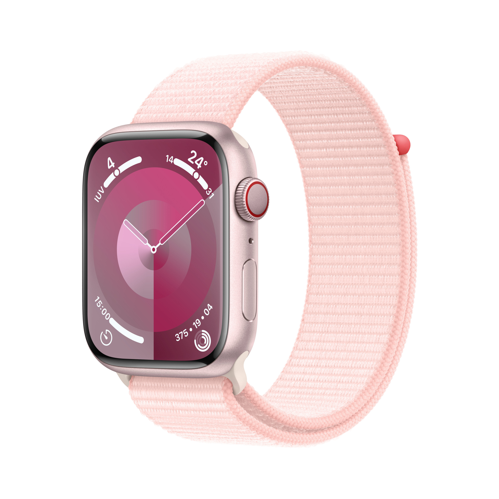 Apple Watch Series 9 GPS + Cellular 45mm Aluminium rosé mit Sport Loop hellrosa, mrmm3qf/a