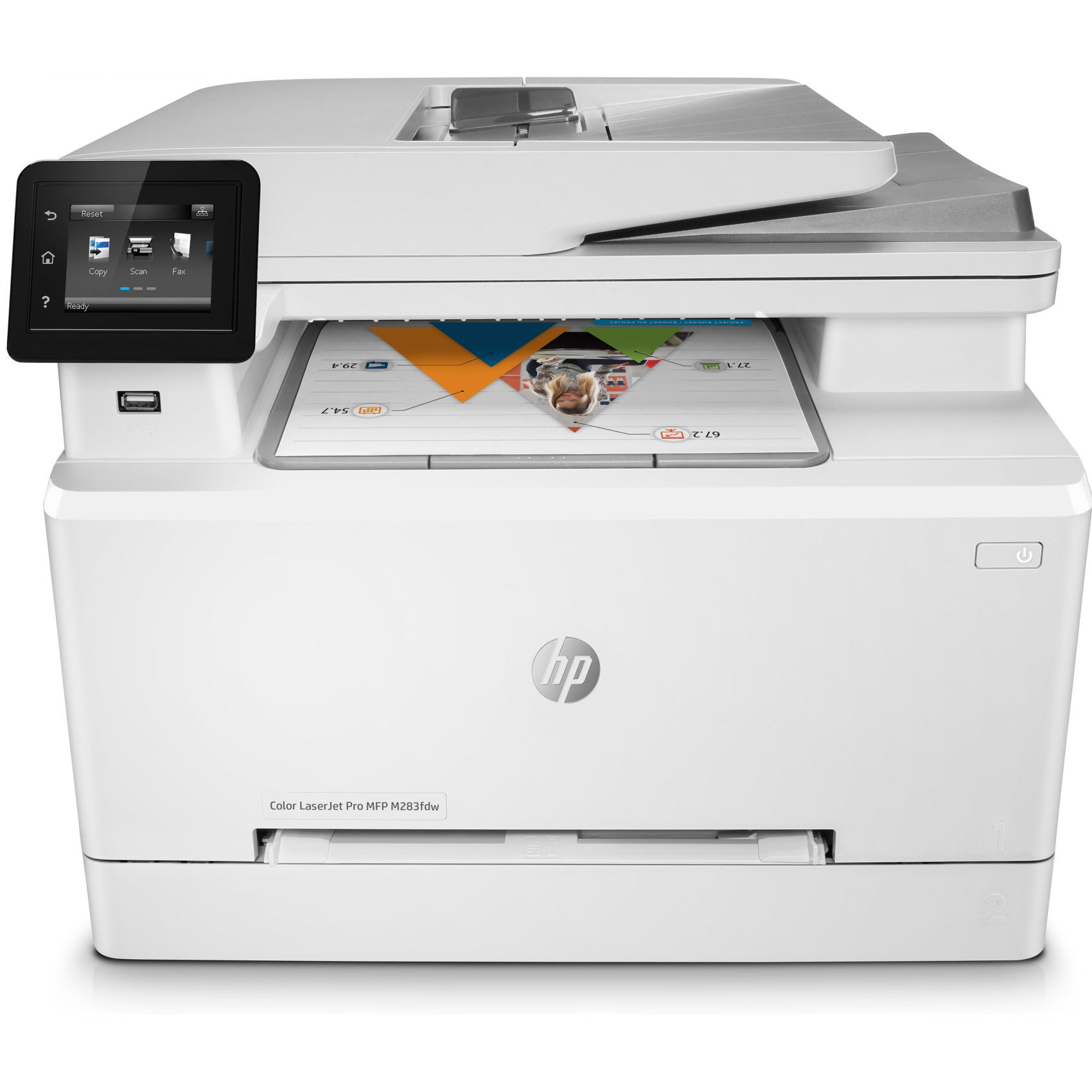 HP Color LaserJet Pro MFP M283fdw, 7kw75a#b19, Farbe, Drucker für Drucken, Kopieren, Scannen, Drucken übe