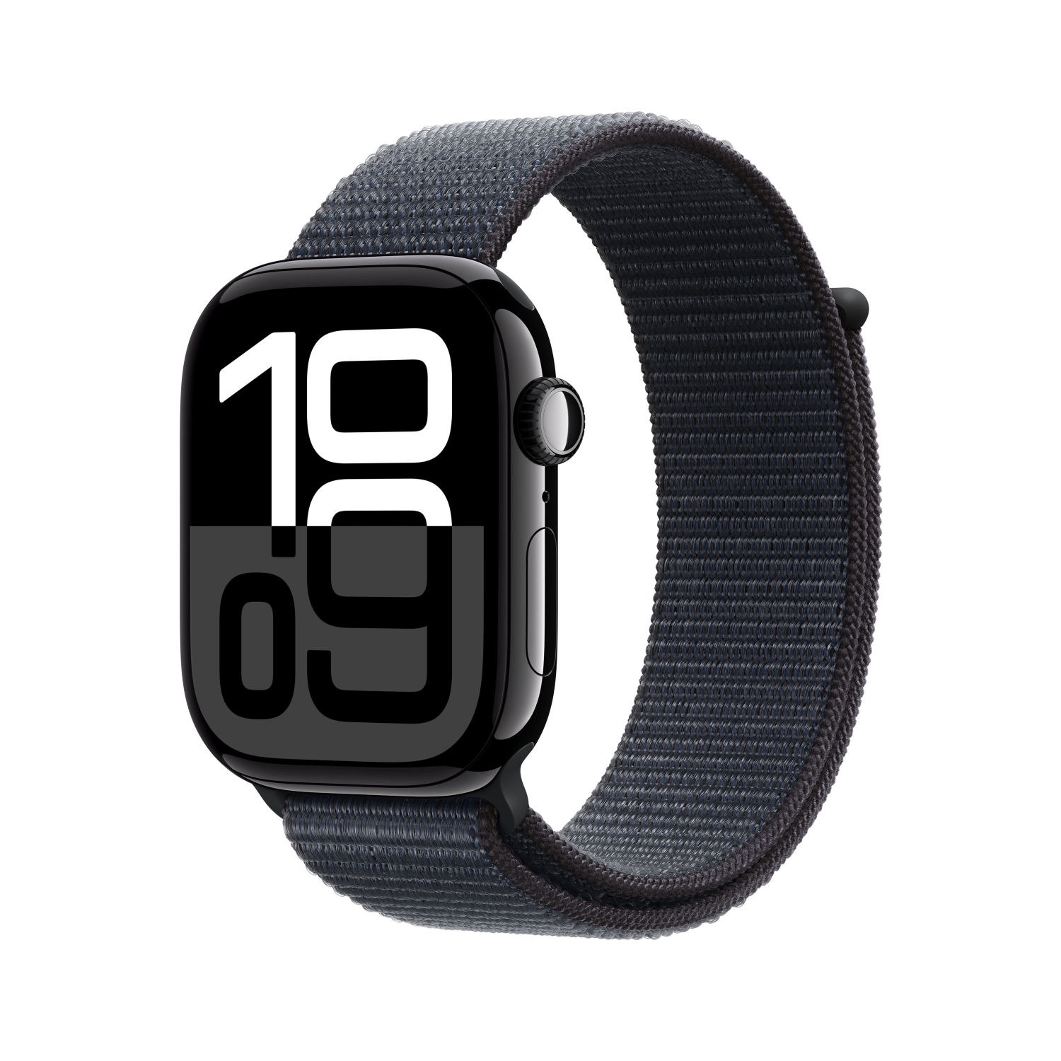 Apple Watch Series 10 GPS + Cellular 46mm Aluminium diamantschwarz mit Sport Loop Tinte, mwy53qf/a