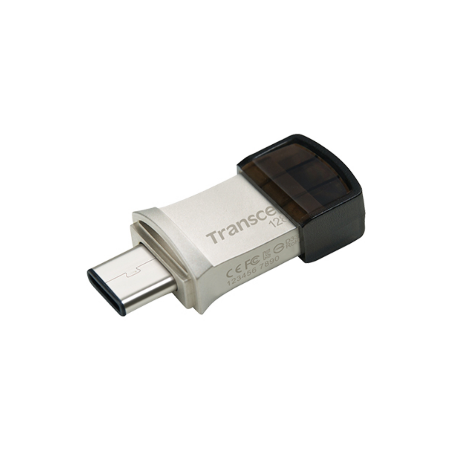 Transcend JetFlash 890, ts128gjf890s, 128 GB, USB Type-A / USB Type-C, 3.2 Gen 1 3.1 Gen 1, 3 g, Schwarz,