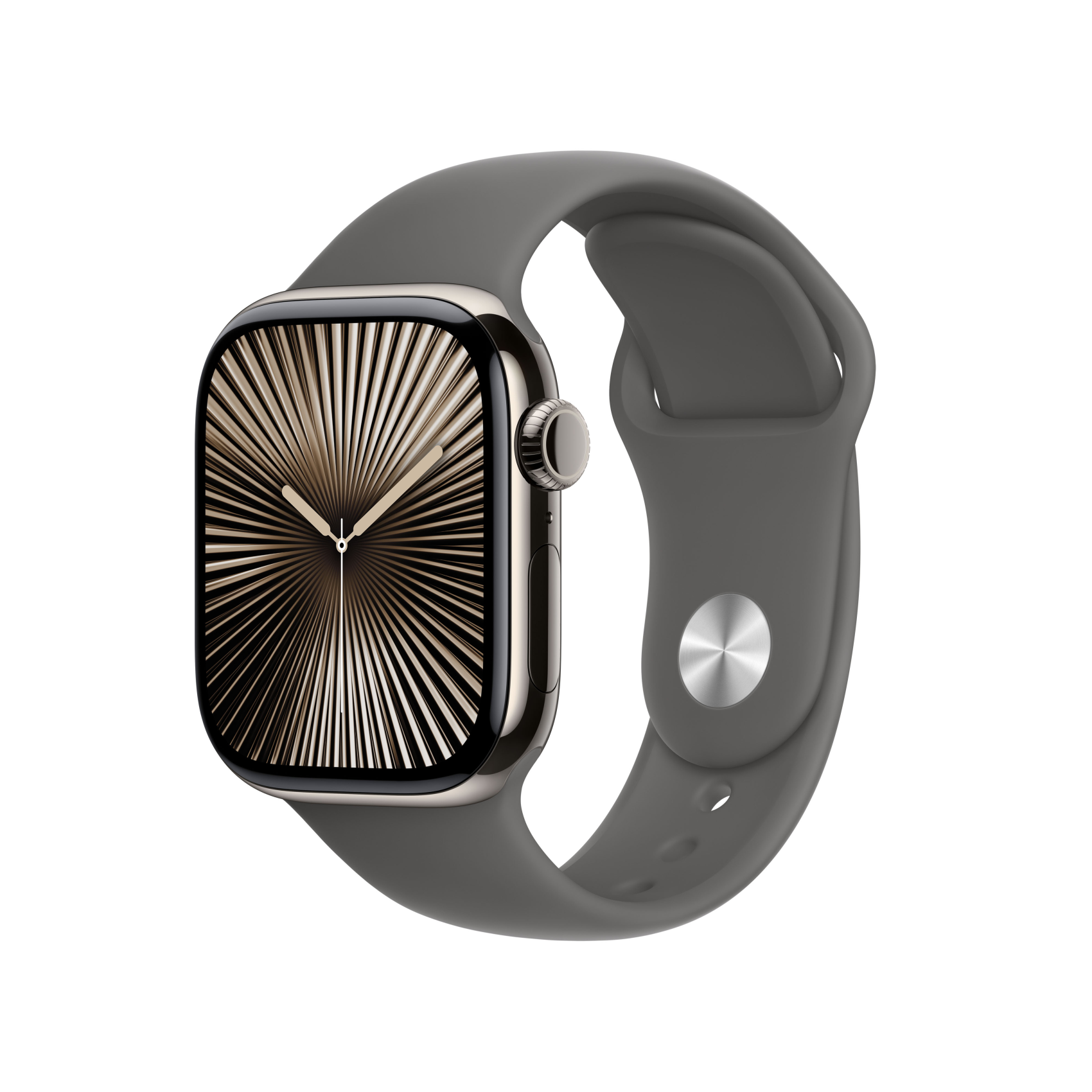 Apple Watch Series 10 GPS + Cellular 42mm Titan Natur mit Sportarmband M/L steingrau, mwxe3qf/a