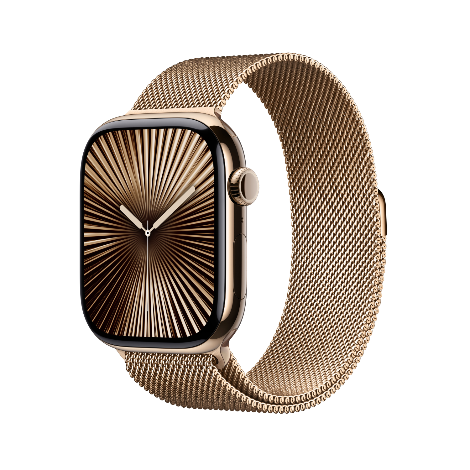 Apple Watch Series 10 GPS + Cellular 46mm Titan gold mit Milanaise-Armband S/M gold, mc7t4qf/a