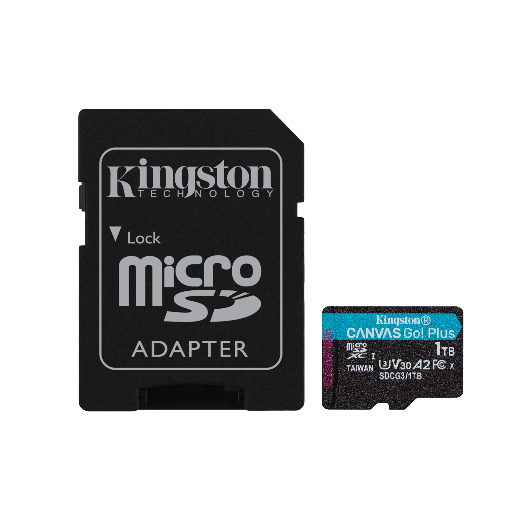 Kingston 1TB microSDXC Canvas Go Plus 170R A2 U3 V30 Speicherkarte + Adapter, sdcg3/1tb, 1 TB, MicroSD, Klasse