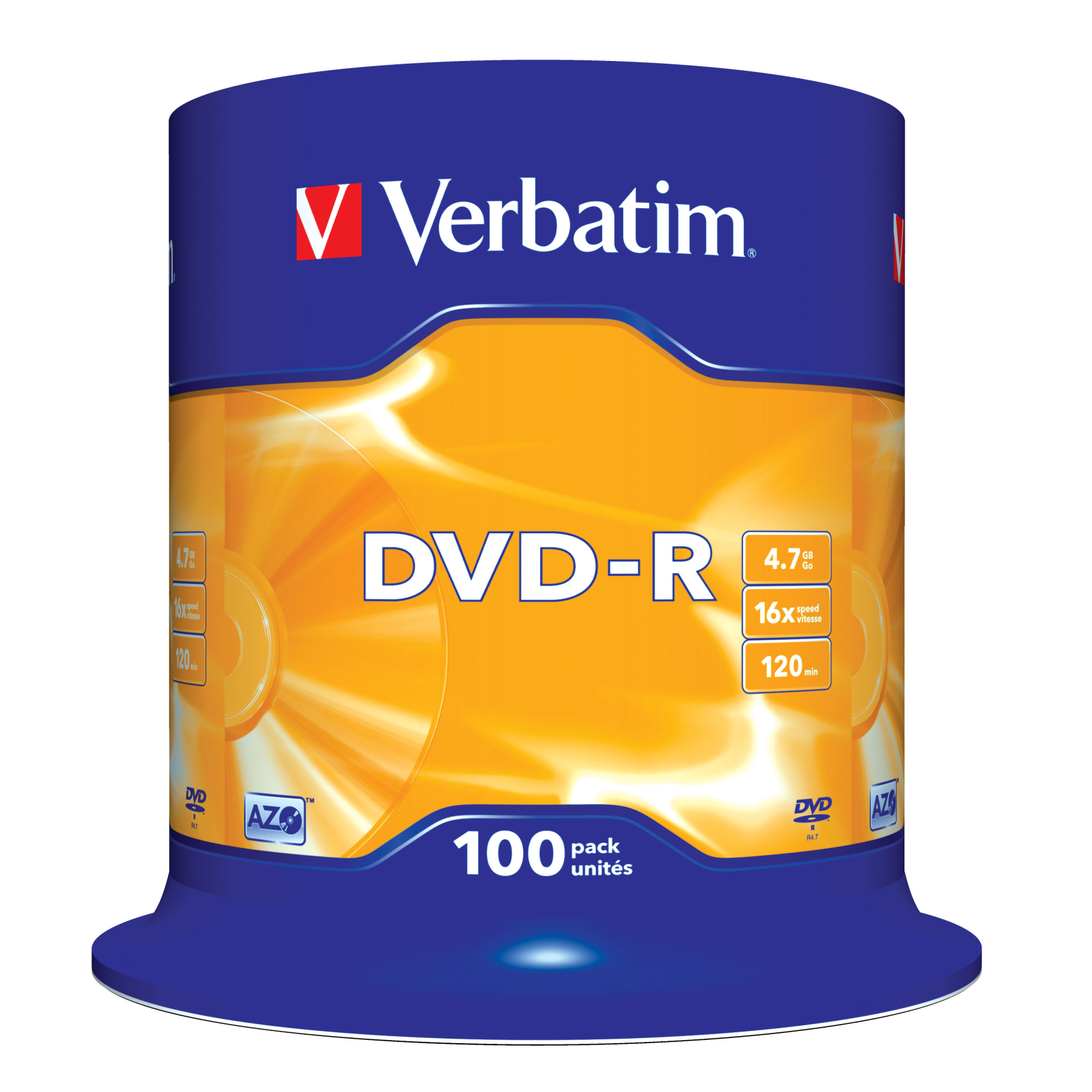 Verbatim DVD-R Matt Silver, 43549#pk1, DVD-R, 120 mm, Spindel, 100 Stück(e), 4,7 GB