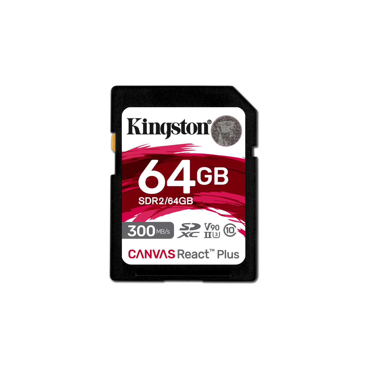 Kingston 64GB Canvas React Plus SDXC UHS-II 300R/260W U3 V90 for /4K/8K, sdr2/64gb, 64 GB, SD, Klasse 10