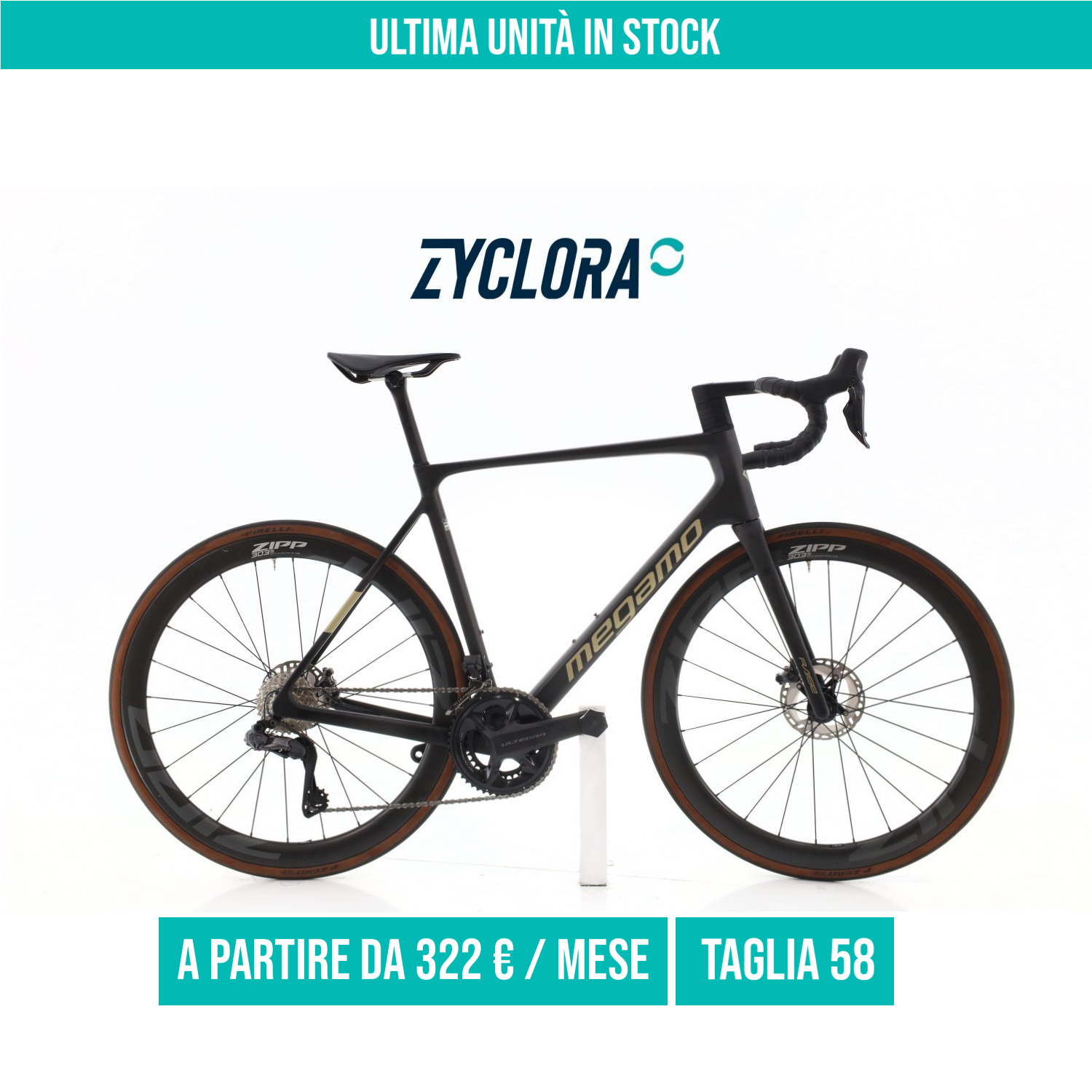Megamo Raise Di2 12V taglia 58 Semi-nuova