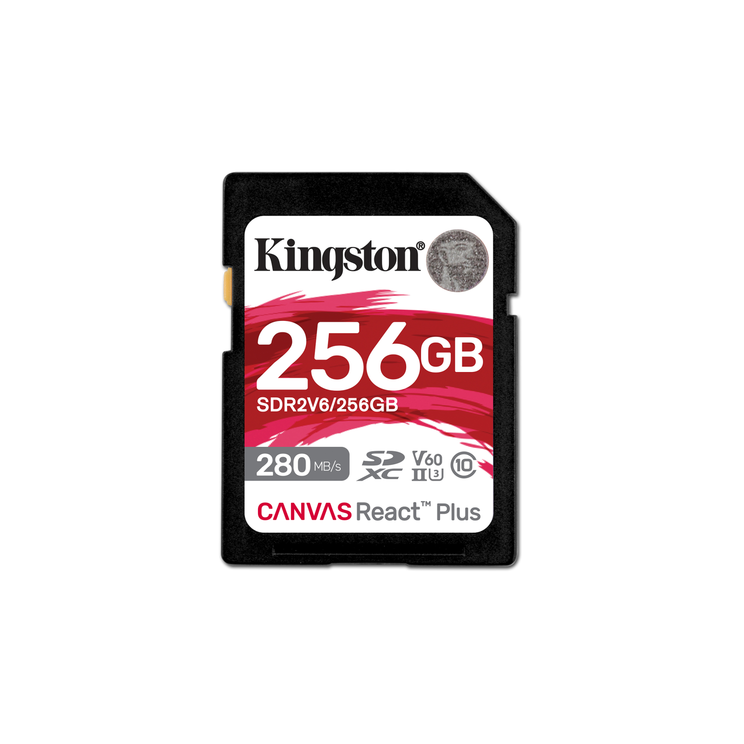 Kingston 256GB Canvas React Plus SDXC UHS-II 280R/150W U3 V60 for /4K, sdr2v6/256gb, 256 GB, Klasse 1