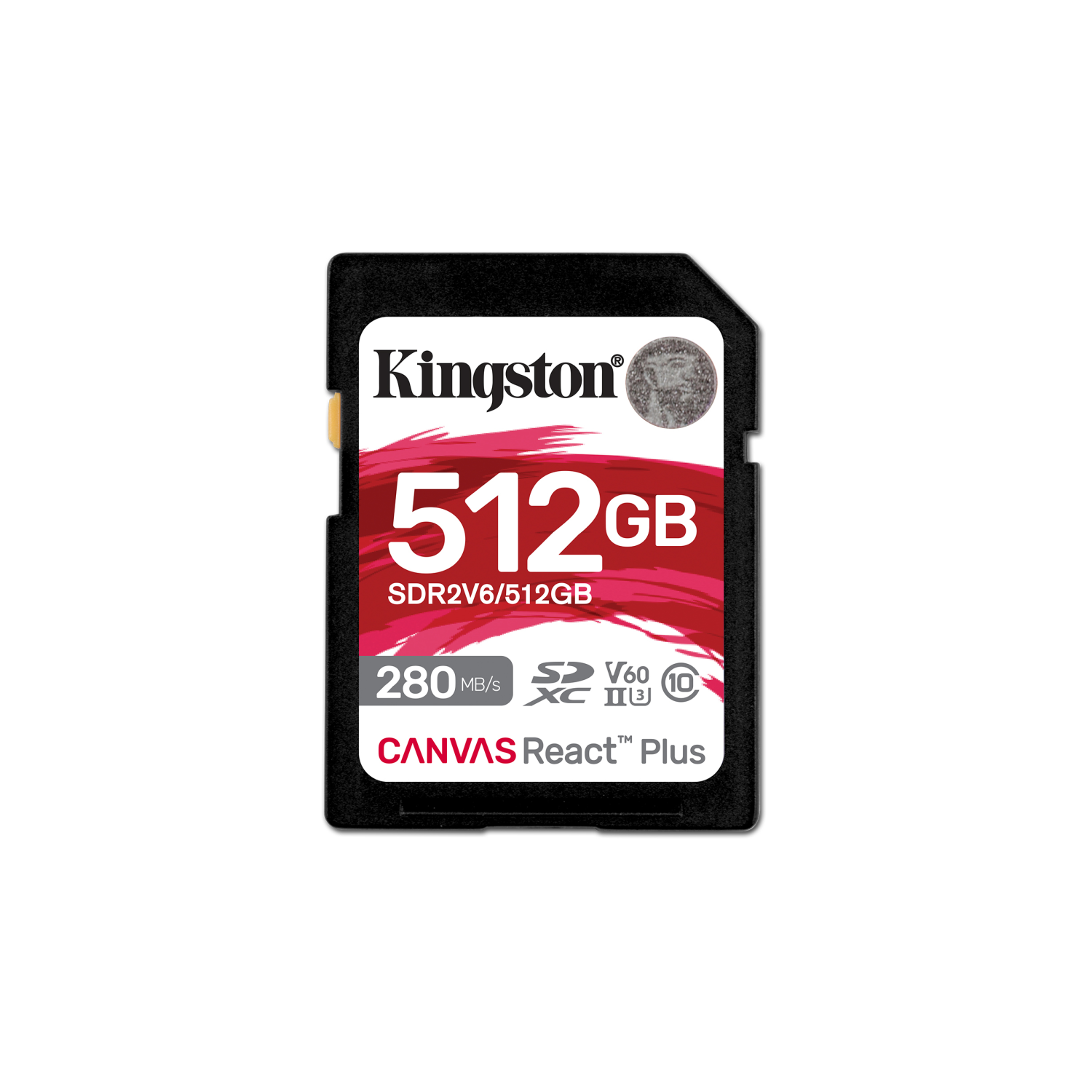 Kingston 512GB Canvas React Plus SDXC UHS-II 280R/150W U3 V60 for /4K, sdr2v6/512gb, 512 GB, Klasse 1